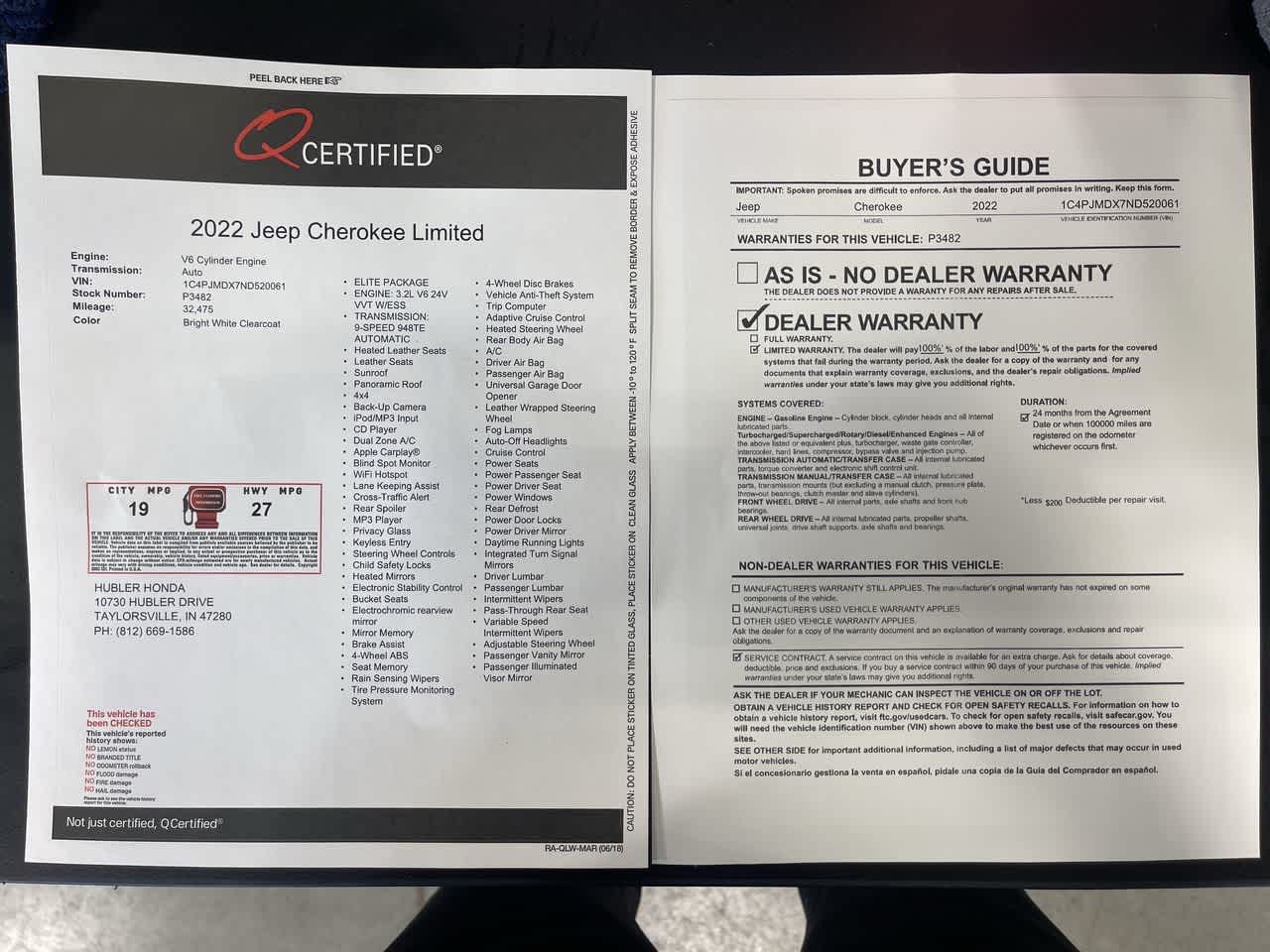 2022 Jeep Cherokee Limited